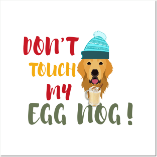 Egg nog Lover shirt, Golden Retriever Dog Posters and Art